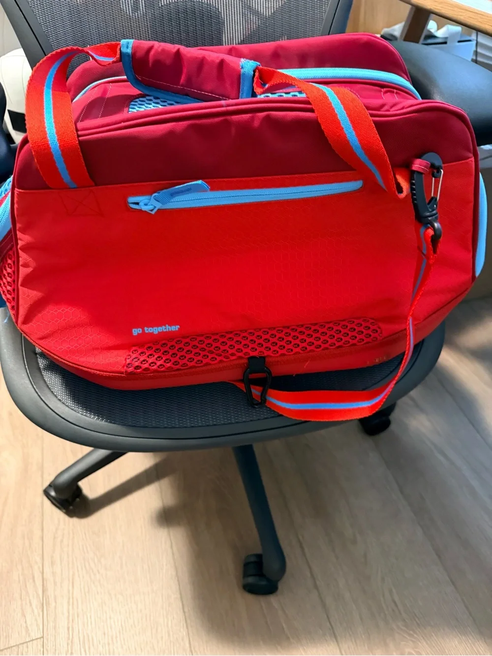 Kurgo Red Dog Carrier Shoulder Bag with Blue Trim size S